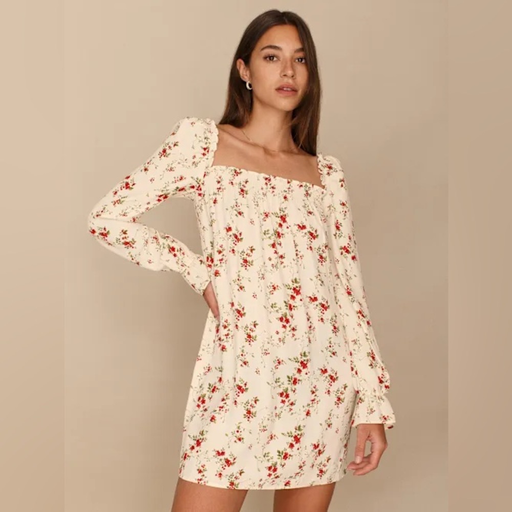 Reformation Hudsen Dress in Annaliese Mini Floral Vines Print
